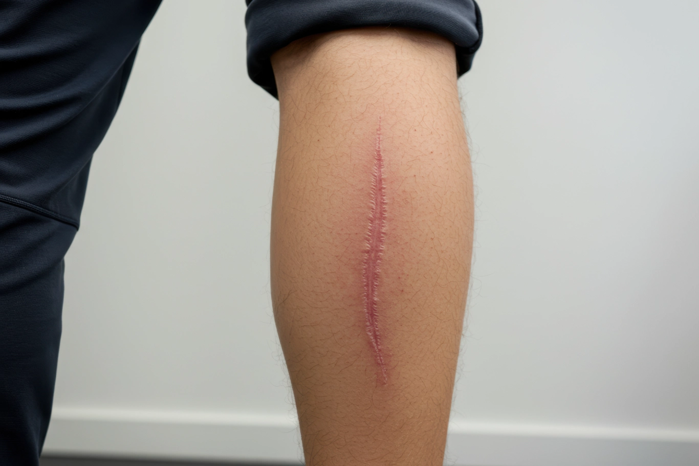 healed scar improvement Scar on lower leg after healing